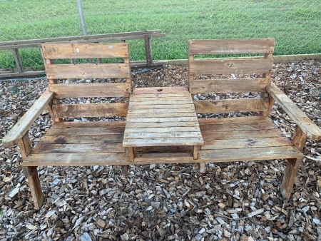 Timber Love Seat with Centre Table