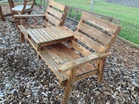 Timber Love Seat with Centre Table - 2