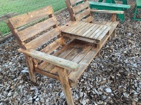 Timber Love Seat with Centre Table - 3