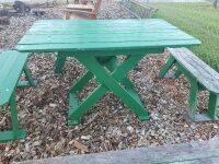 5 Piece Vintage Green Timber Garden Setting - 2