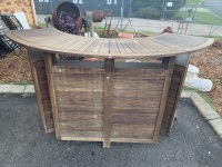 Hardwood Fold Out Bar with Storage Under - 2