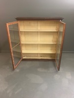 Antique Timber Display Cabinet with Adjustable Shelves - 2