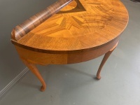 Vintage Demi Lune Marquetry Hall Table - 3