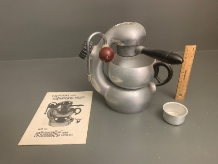 Original Mid Century Retro Atomic Coffee Machine inc. 2 Filters + Original Booklet