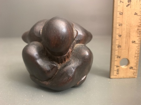 Vintage Carved Rosewood Sumo Figure