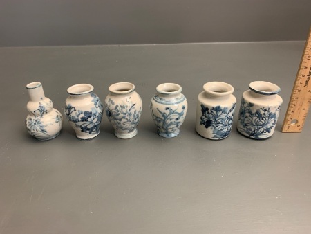 Lot of 6 Small Vietnamese Annam Style Pottery Vases