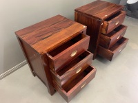 Pair of Contemporary Mahogany 3 Drawer Bedsides with Brass Fittings - 3