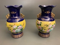 Pair of Contemporary Chinese Hand Painted Vases - 4