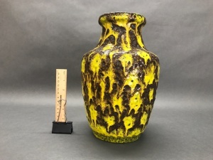 West German Yellow Lava Mid Century Pottery Vase