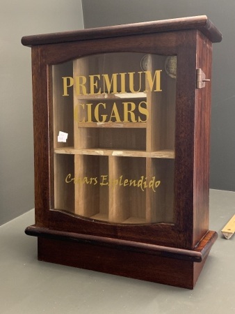Mahogany Counter Top Cigar Display Case and Humidor