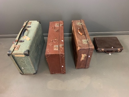 Stack of 3 Vintage Ports + Brief Case