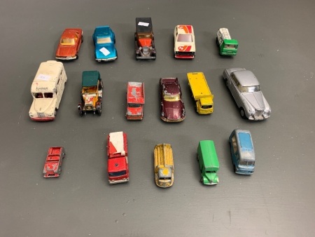 Lot of Asstd Vintage Die Cast Cars and Trucks inc. Lesney, Budgie, Triand etc