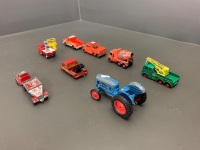 Asstd Lot of Vintage Die Cast Trucks and Tractor inc. Lesney, Corgi and Crescent - 3