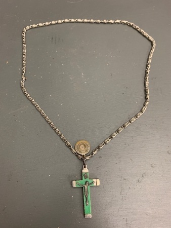 Vintage Italian Crucifix, Medallion & Chain