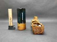 Vintage Australian Pottery Log Vase and Jug - 3