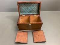 Georgian Mahogany Sarcophagus Tea Caddy with Original Lock & Key - 5