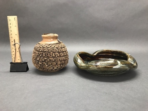 Bill Reid Glazed Bowl & Bark Vase