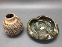 Bill Reid Glazed Bowl & Bark Vase - 2
