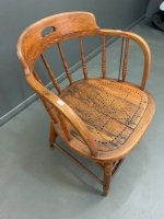 Antique Oak Captains Chair c1900 - 2