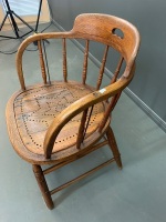 Antique Oak Captains Chair c1900 - 3