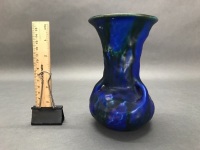 Vintage Bretby Art Pottery Blue Glazed Vase - 2