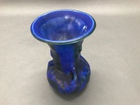Vintage Bretby Art Pottery Blue Glazed Vase - 4