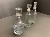 Asstd Lot of 3 Glass and Crystal Decanters - 2