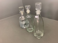 Asstd Lot of 3 Glass and Crystal Decanters - 3