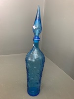 X-Tall Mid Century Geometric Design Genie Bottle in Blue - 5