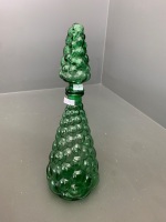 Mid Century Made in Italy Grapes Design Genie Bottle in Green - 2