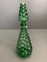 Mid Century Made in Italy Grapes Design Genie Bottle in Green - 5