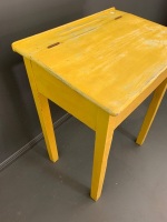 Shabby Painted Vintage Timber Single School Desk - 2