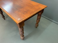 Teak Colonial Style Kitchen Table with Turned Legs - 2