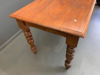 Teak Colonial Style Kitchen Table with Turned Legs - 3