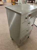 Vintage Stainless Steel Medical Industrial Cabinet - Wheels at Back - 3