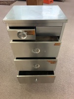 Vintage Stainless Steel Medical Industrial Cabinet - Wheels at Back - 4