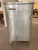Vintage Stainless Steel Medical Industrial Cabinet - Wheels at Back - 5