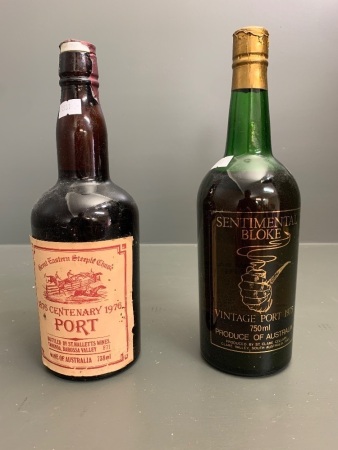 2 x Bottles of Vintage Port - 1975 Sentimental Bloke - 1976 Great Eastern Steeplechase Centenary - Both Unopened
