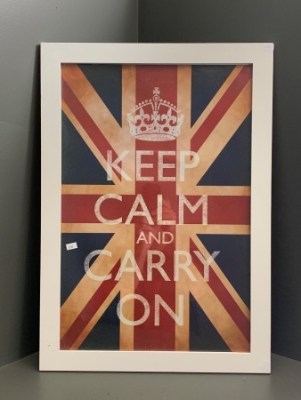 Large Framed Poster - Keep Calm and Carry On