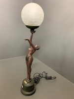 Large Resin Bronze Art Nouveau Style Lady Lamp from THe Helena Collection - 2