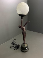 Large Resin Bronze Art Nouveau Style Lady Lamp from THe Helena Collection - 4