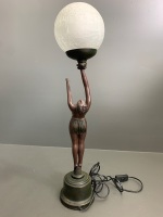 Large Resin Bronze Art Nouveau Style Lady Lamp from THe Helena Collection - 5