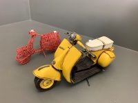 Large Tinplate Vespa + Wirework Scooter - 2