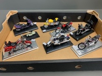 Collection of 8 Mounted Model Motorcycles - 4