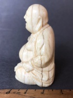 Antique Carved Ivory Figure of Buddha - Some Cracking - 2