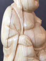 Antique Carved Ivory Figure of Buddha - Some Cracking - 8