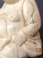 Antique Carved Ivory Figure of Buddha - Some Cracking - 9