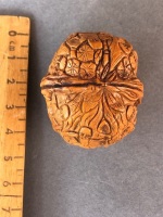 Antique Chinese Intricately Carved Walnut Hediao Depicting Faces and Flowers - 5