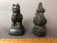 Vintage 20th Century Burmese Bronze Opium Weights - Crested Horse - 143g - Brahminy Duck - 161g - 2