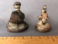 2 x Antique 19th Century Burmese Bronze Opium Weights in the Form of a Brahiminy Duck or Hinthra - 136g and 64g - 2